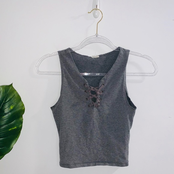 Garage Tops - 🦋 4/$30 Garage Gray Tank Top With Laces S-M